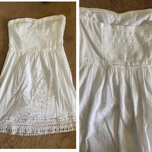 Strapless white dress